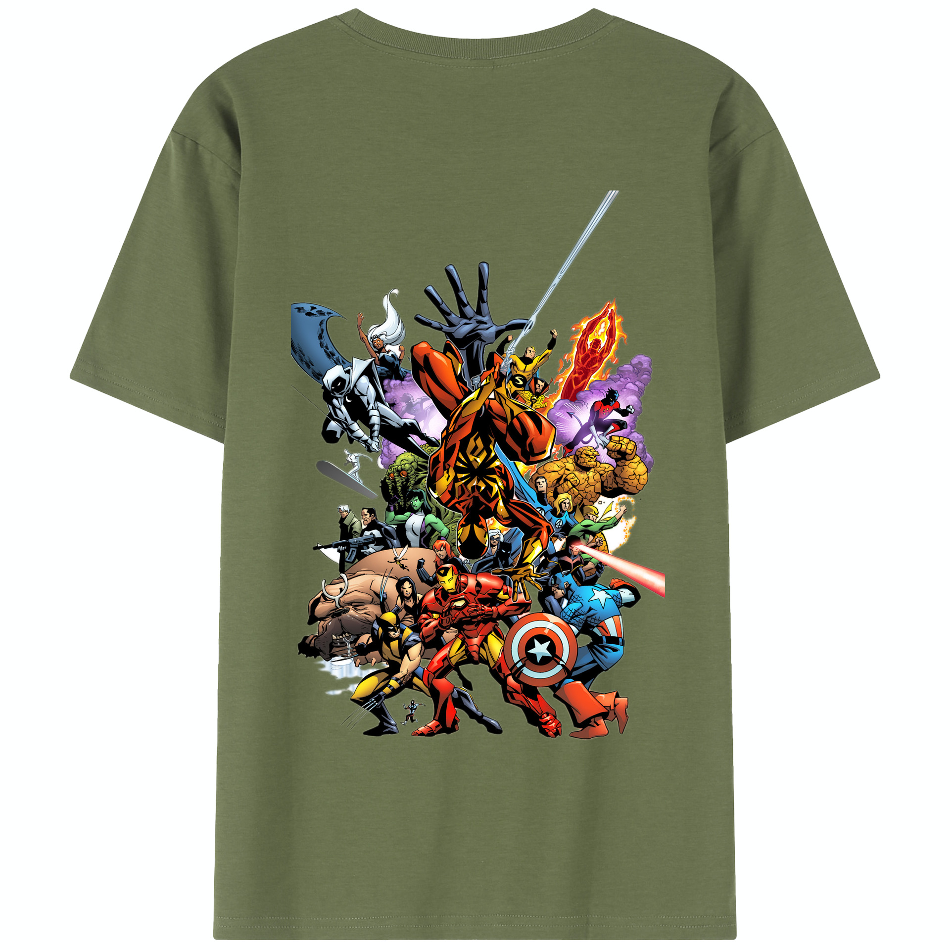 （画像用） アベンジャーズ The Avengers 綿100％半袖Tシャツ（背面プリント）